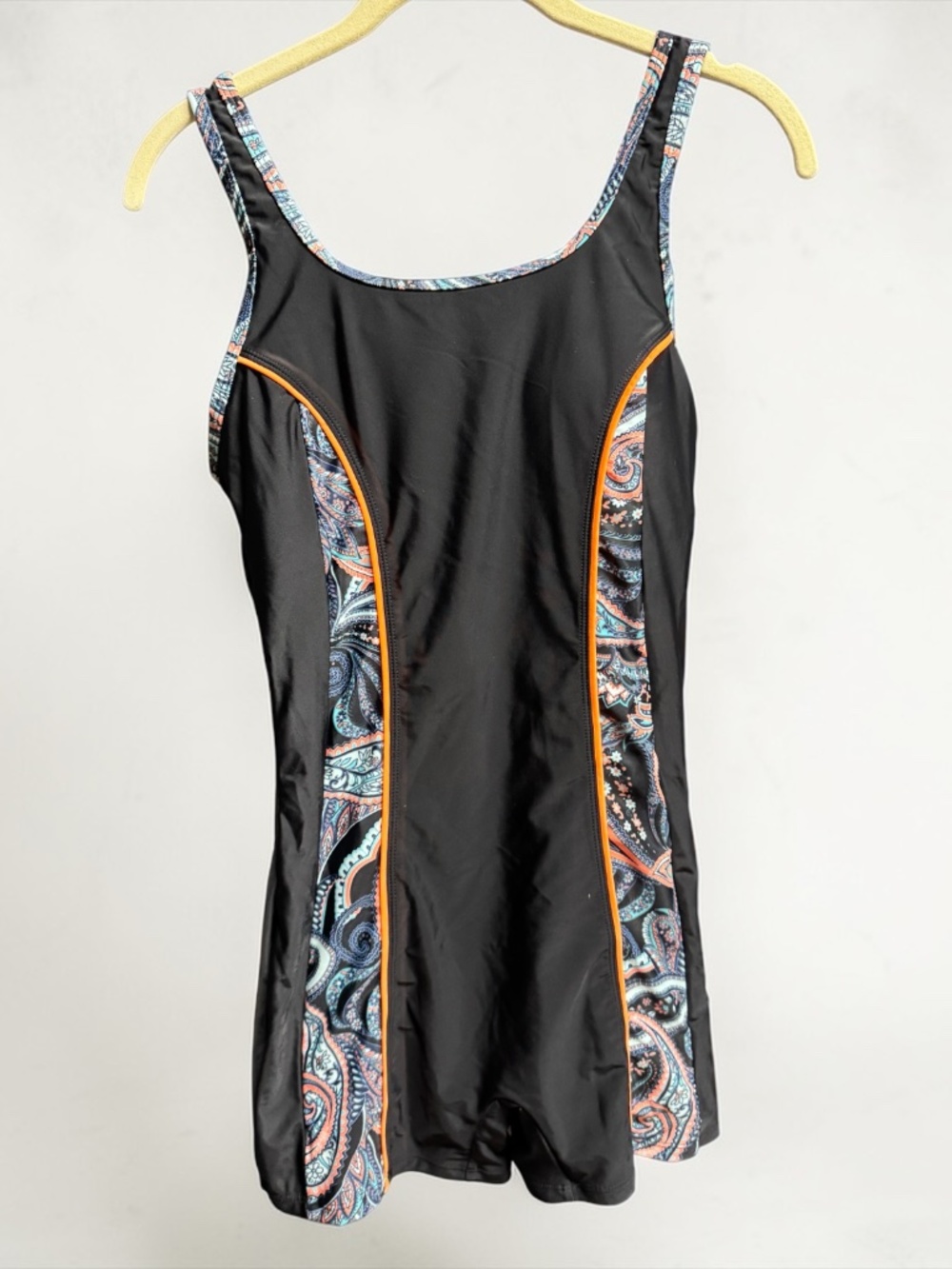 Ocean Blues Swimwear S NWT One Piece Swim Black Paisley Slimming